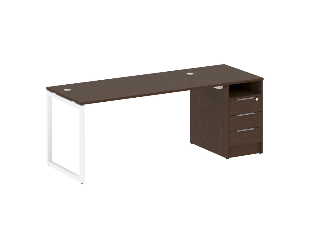 Рабочая станция с тумбой на О-образном м/к 2012x720x750 Метал Систем Куатро 4х4 / Metal System Quattro 4x4