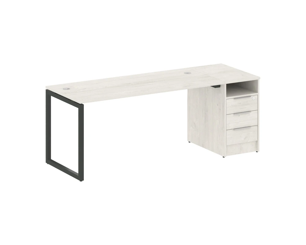 Рабочая станция с тумбой на О-образном м/к 2012x720x750 Метал Систем Куатро 4х4 / Metal System Quattro 4x4