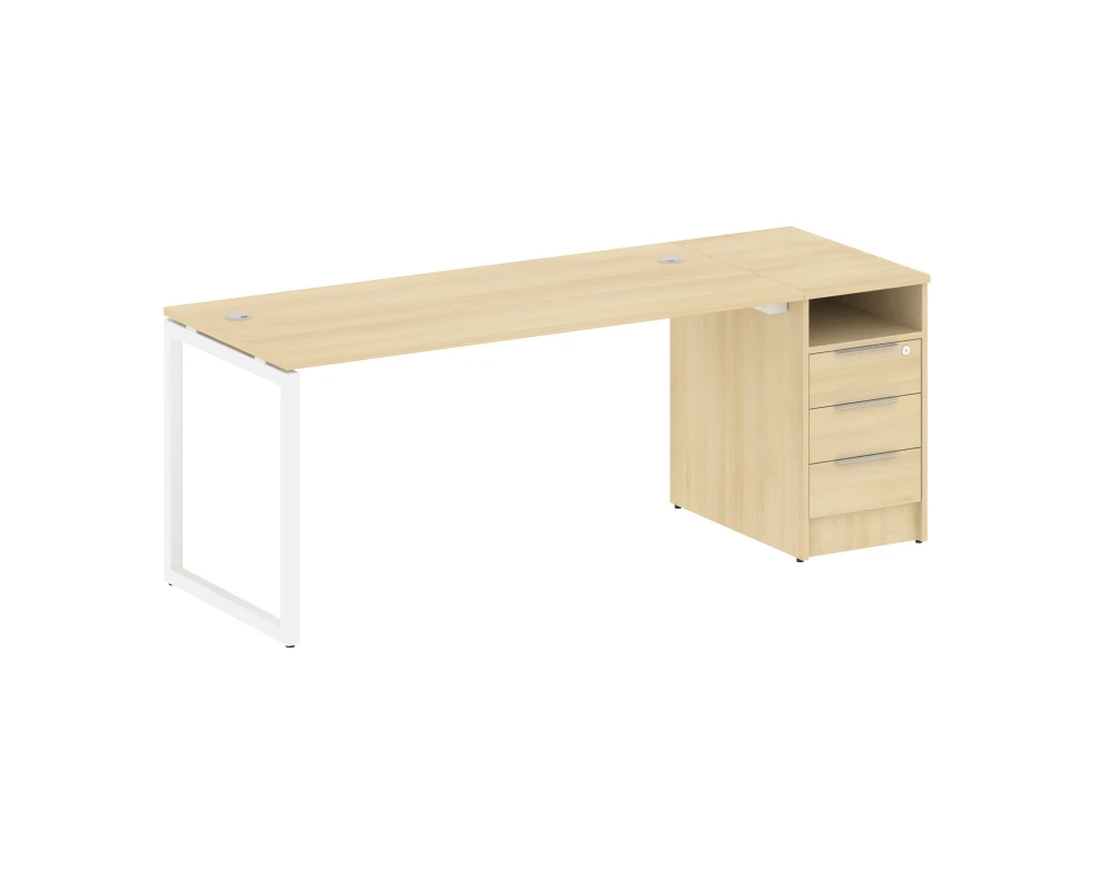 Рабочая станция с тумбой на О-образном м/к 2012x720x750 Метал Систем Куатро 4х4 / Metal System Quattro 4x4