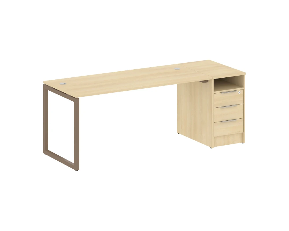 Рабочая станция с тумбой на О-образном м/к 2012x720x750 Метал Систем Куатро 4х4 / Metal System Quattro 4x4