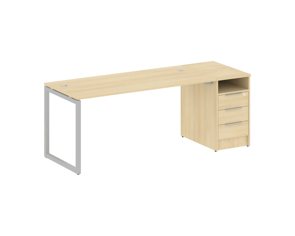 Рабочая станция с тумбой на О-образном м/к 2012x720x750 Метал Систем Куатро 4х4 / Metal System Quattro 4x4