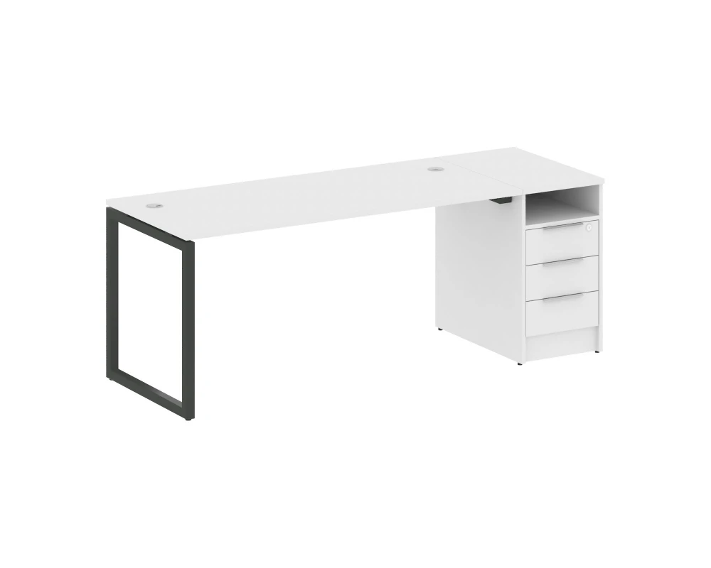 Рабочая станция с тумбой на О-образном м/к 2012x720x750 Метал Систем Куатро 4х4 / Metal System Quattro 4x4