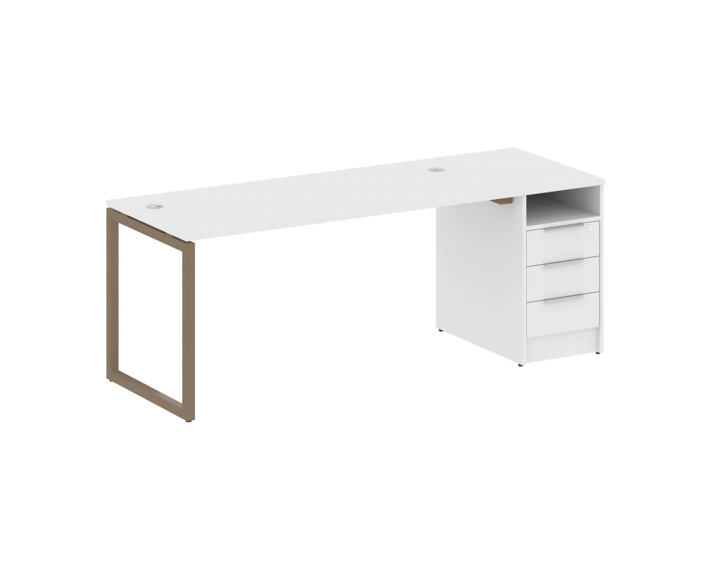 Рабочая станция с тумбой на О-образном м/к 2012x720x750 Метал Систем Куатро 4х4 / Metal System Quattro 4x4