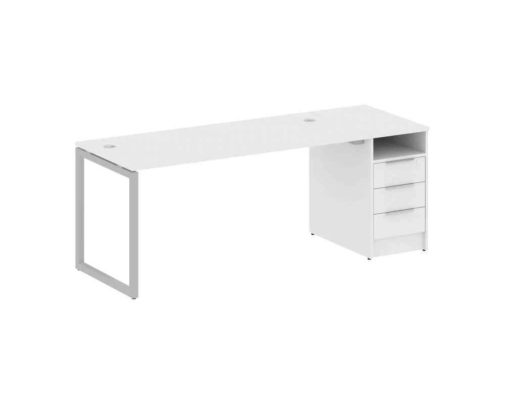 Рабочая станция с тумбой на О-образном м/к 2012x720x750 Метал Систем Куатро 4х4 / Metal System Quattro 4x4