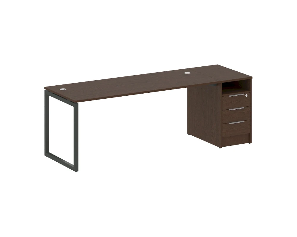 Рабочая станция с тумбой на О-образном м/к 2212x720x750 Метал Систем Куатро 4х4 / Metal System Quattro 4x4