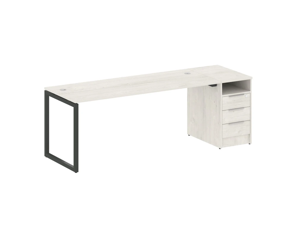 Рабочая станция с тумбой на О-образном м/к 2212x720x750 Метал Систем Куатро 4х4 / Metal System Quattro 4x4