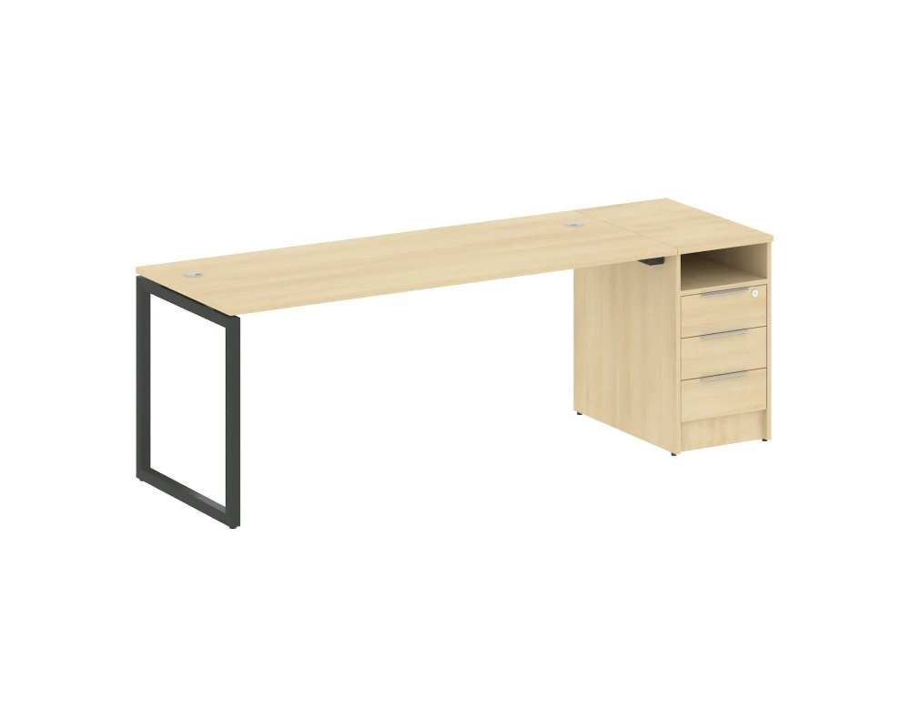 Рабочая станция с тумбой на О-образном м/к 2212x720x750 Метал Систем Куатро 4х4 / Metal System Quattro 4x4