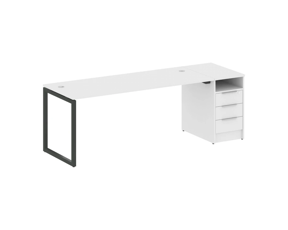 Рабочая станция с тумбой на О-образном м/к 2212x720x750 Метал Систем Куатро 4х4 / Metal System Quattro 4x4