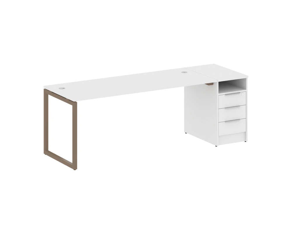 Рабочая станция с тумбой на О-образном м/к 2212x720x750 Метал Систем Куатро 4х4 / Metal System Quattro 4x4