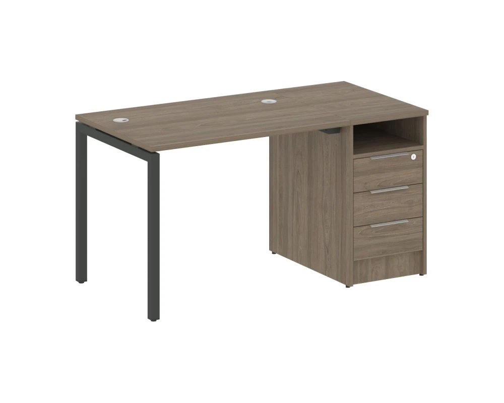 Рабочая станция с тумбой на П-образном м/к 1412x720x750 Метал Систем Куатро 4х4 / Metal System Quattro 4x4