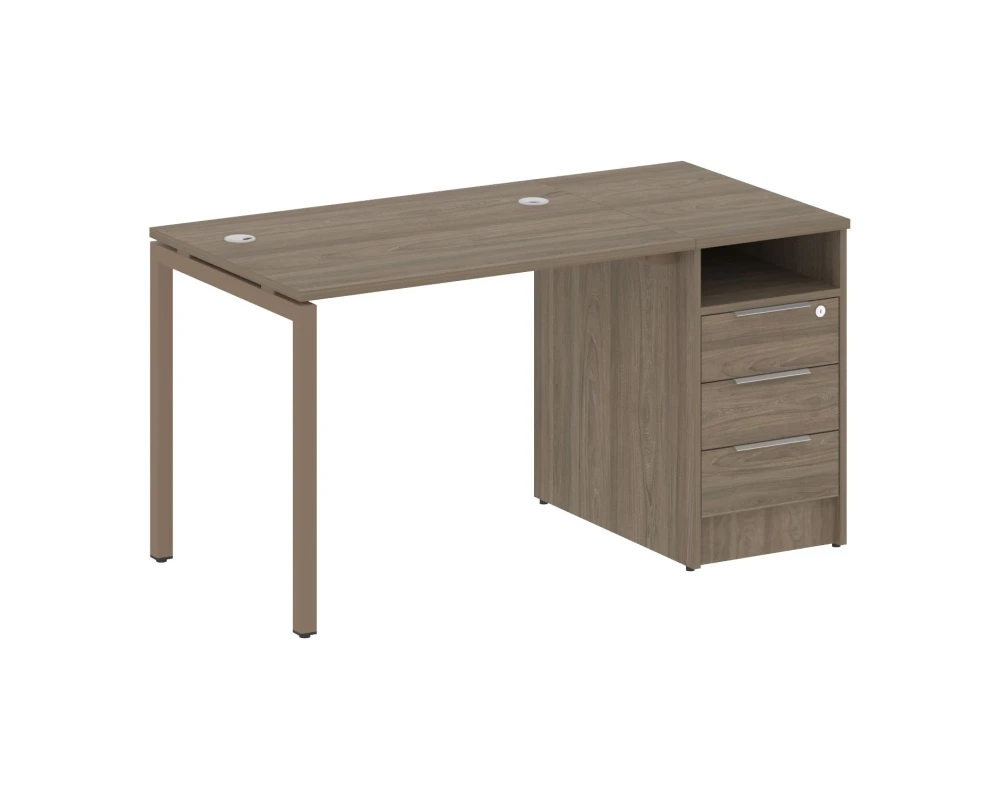 Рабочая станция с тумбой на П-образном м/к 1412x720x750 Метал Систем Куатро 4х4 / Metal System Quattro 4x4