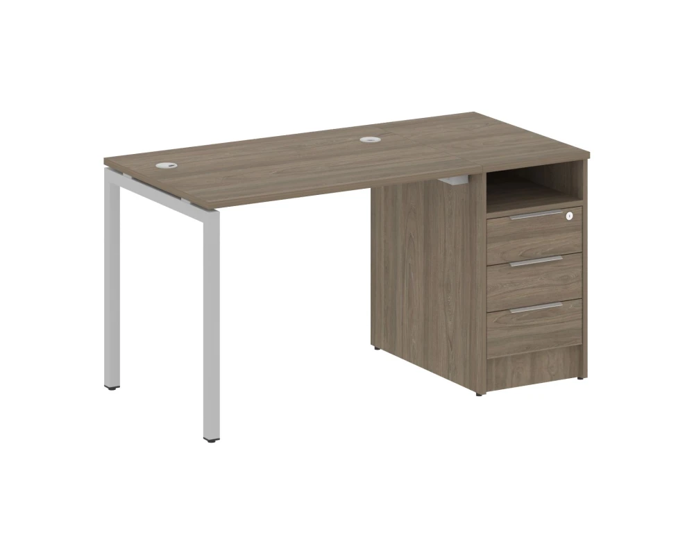 Рабочая станция с тумбой на П-образном м/к 1412x720x750 Метал Систем Куатро 4х4 / Metal System Quattro 4x4