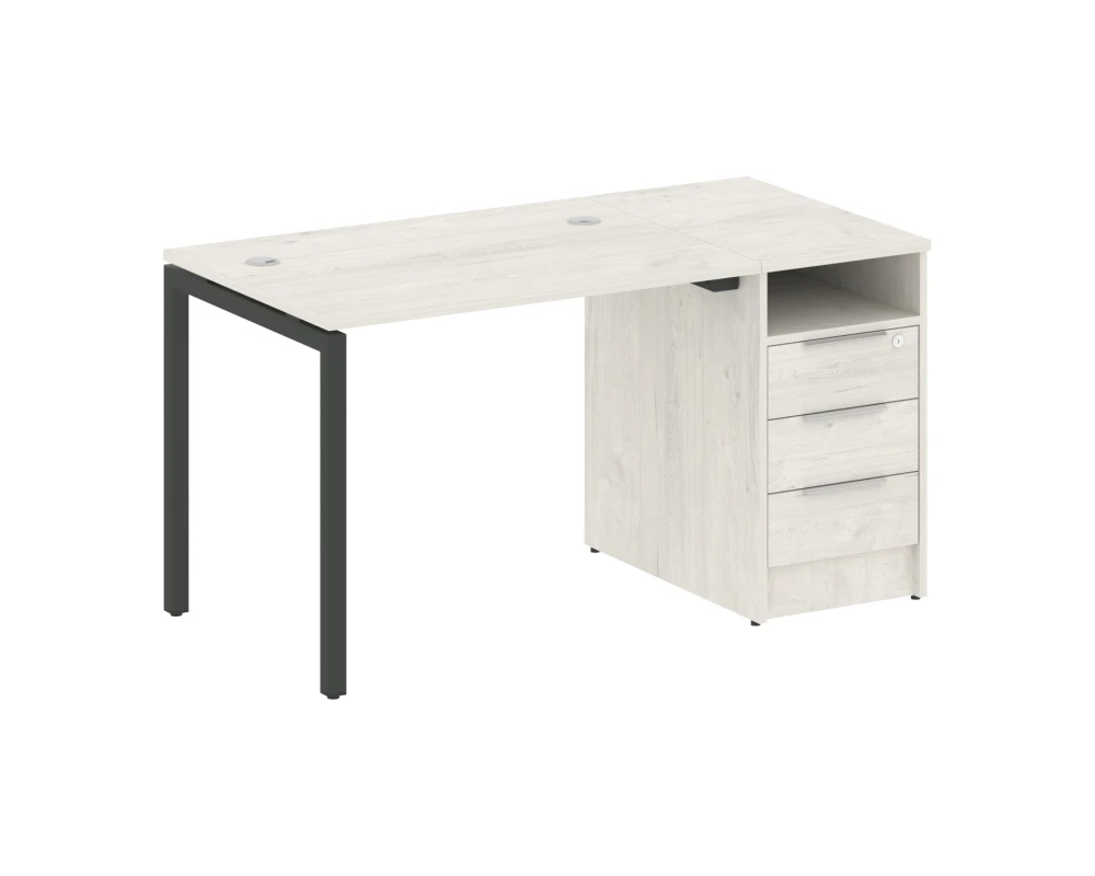 Рабочая станция с тумбой на П-образном м/к 1412x720x750 Метал Систем Куатро 4х4 / Metal System Quattro 4x4