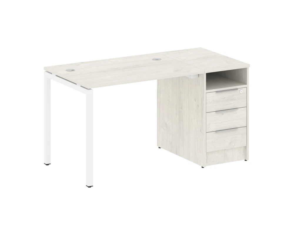 Рабочая станция с тумбой на П-образном м/к 1412x720x750 Метал Систем Куатро 4х4 / Metal System Quattro 4x4