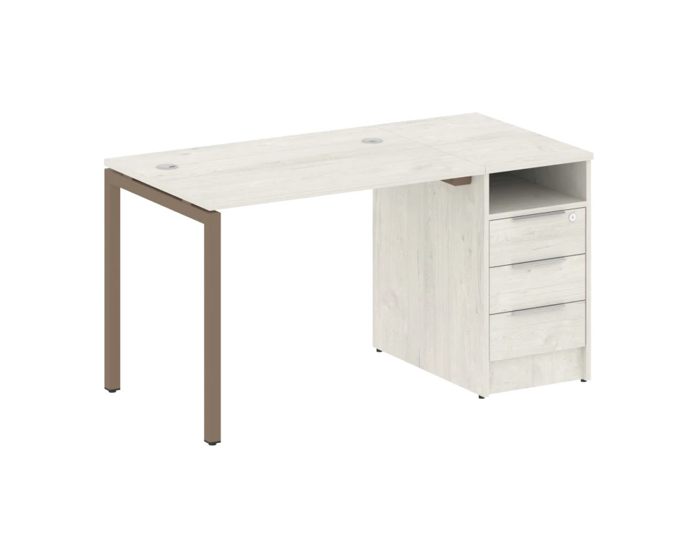 Рабочая станция с тумбой на П-образном м/к 1412x720x750 Метал Систем Куатро 4х4 / Metal System Quattro 4x4