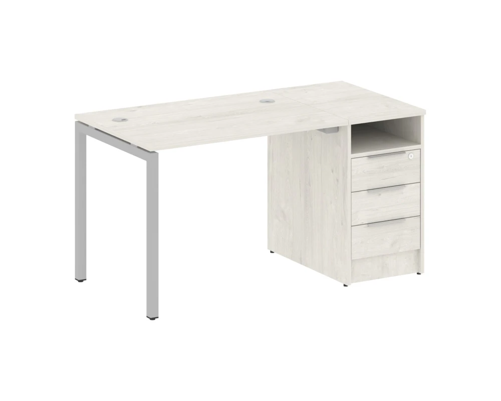 Рабочая станция с тумбой на П-образном м/к 1412x720x750 Метал Систем Куатро 4х4 / Metal System Quattro 4x4