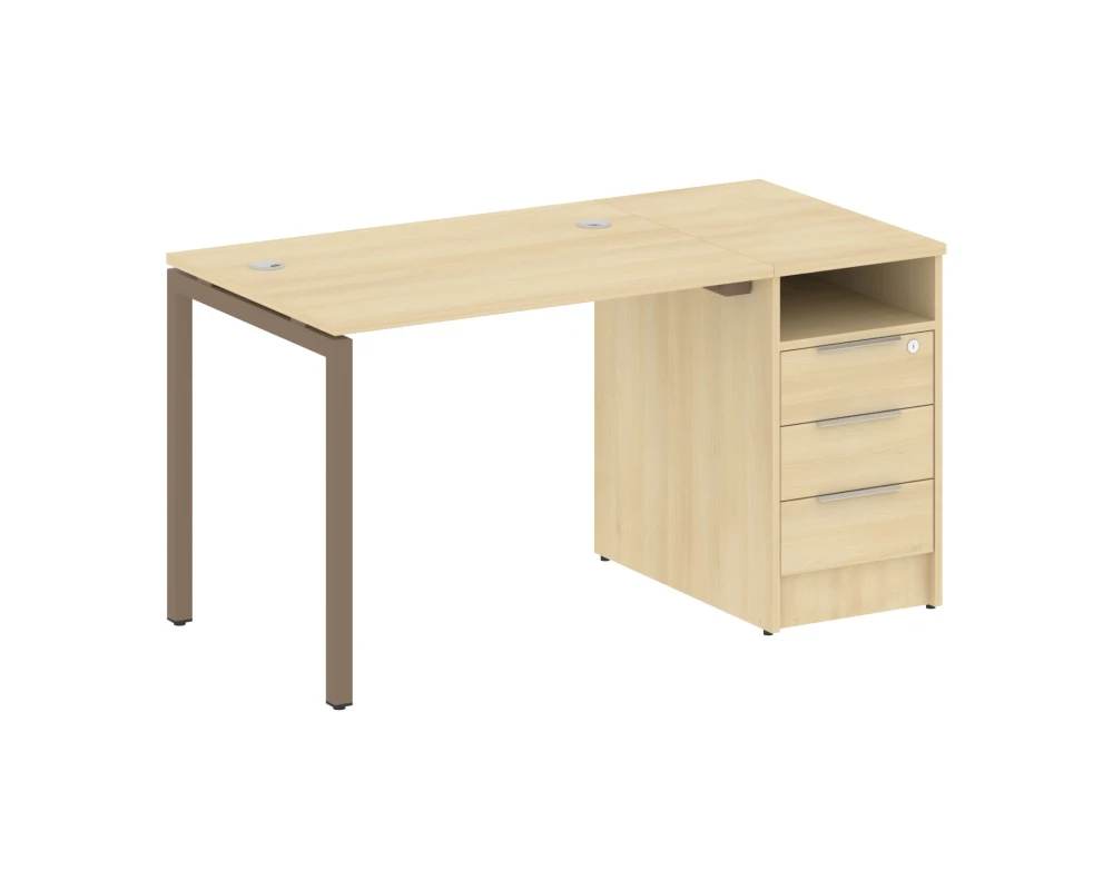 Рабочая станция с тумбой на П-образном м/к 1412x720x750 Метал Систем Куатро 4х4 / Metal System Quattro 4x4