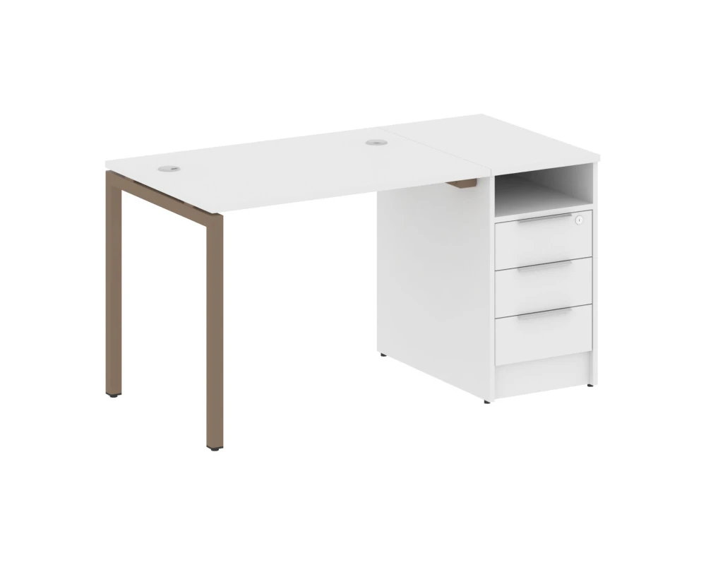 Рабочая станция с тумбой на П-образном м/к 1412x720x750 Метал Систем Куатро 4х4 / Metal System Quattro 4x4