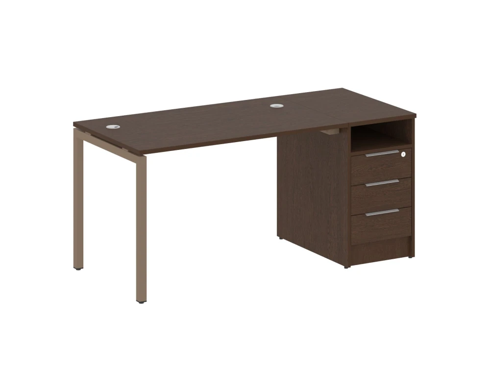 Рабочая станция с тумбой на П-образном м/к 1612x720x750 Метал Систем Куатро 4х4 / Metal System Quattro 4x4