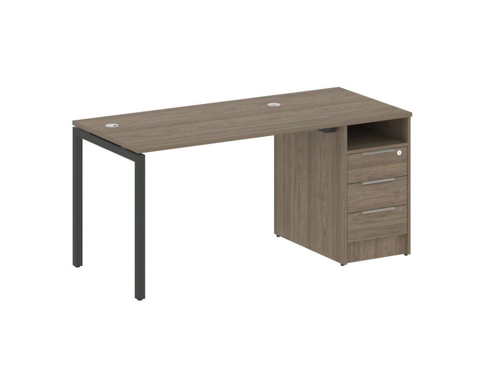 Рабочая станция с тумбой на П-образном м/к 1612x720x750 Метал Систем Куатро 4х4 / Metal System Quattro 4x4