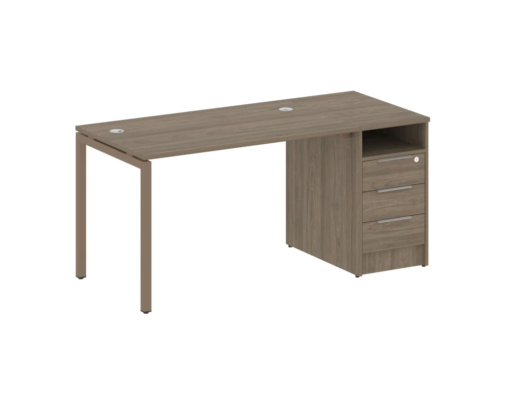 Рабочая станция с тумбой на П-образном м/к 1612x720x750 Метал Систем Куатро 4х4 / Metal System Quattro 4x4