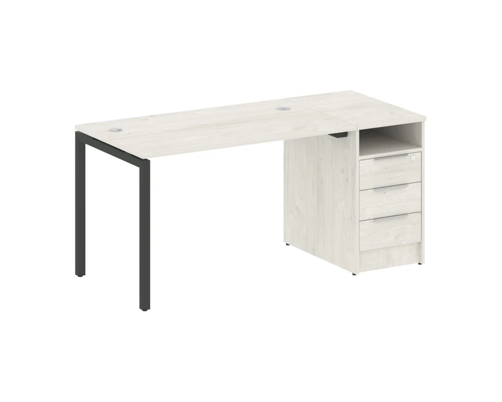 Рабочая станция с тумбой на П-образном м/к 1612x720x750 Метал Систем Куатро 4х4 / Metal System Quattro 4x4