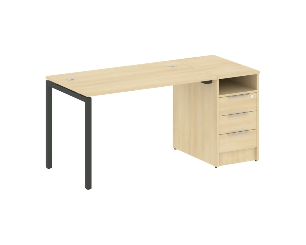 Рабочая станция с тумбой на П-образном м/к 1612x720x750 Метал Систем Куатро 4х4 / Metal System Quattro 4x4