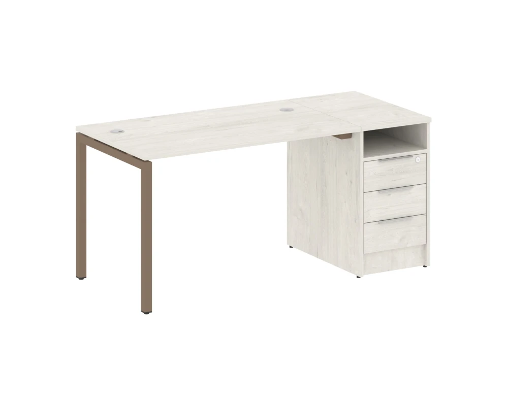 Рабочая станция с тумбой на П-образном м/к 1612x720x750 Метал Систем Куатро 4х4 / Metal System Quattro 4x4