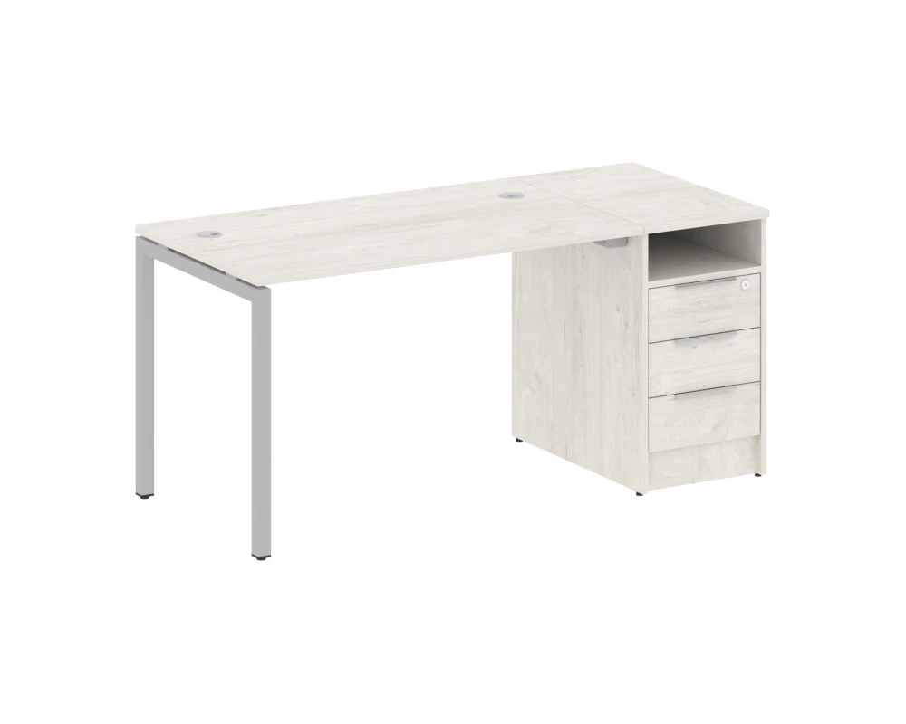 Рабочая станция с тумбой на П-образном м/к 1612x720x750 Метал Систем Куатро 4х4 / Metal System Quattro 4x4