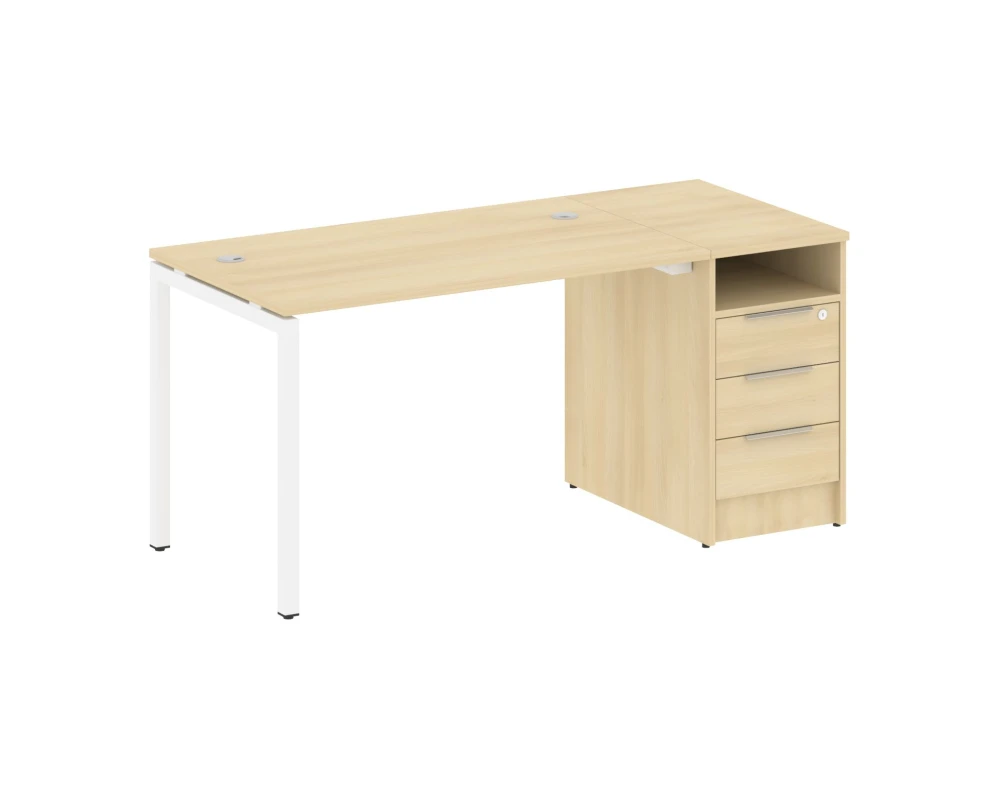 Рабочая станция с тумбой на П-образном м/к 1612x720x750 Метал Систем Куатро 4х4 / Metal System Quattro 4x4