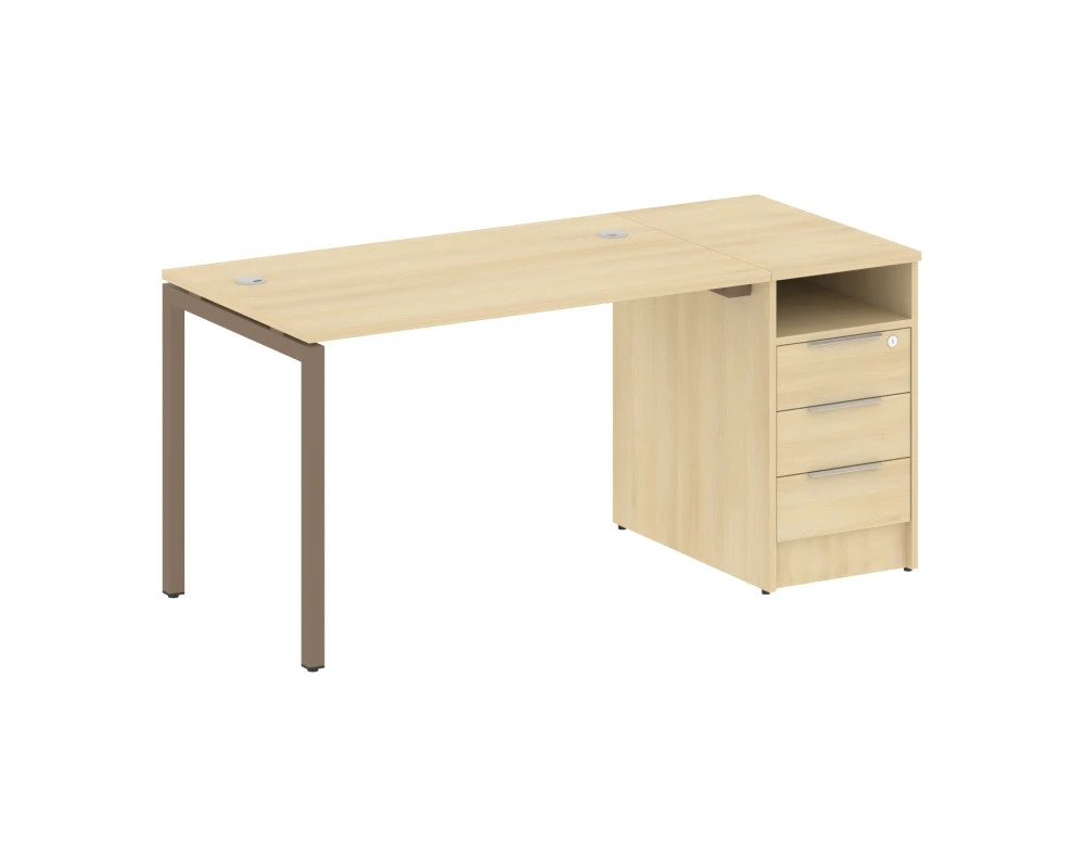 Рабочая станция с тумбой на П-образном м/к 1612x720x750 Метал Систем Куатро 4х4 / Metal System Quattro 4x4