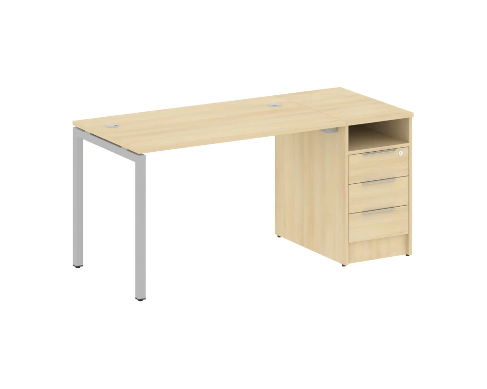 Рабочая станция с тумбой на П-образном м/к 1612x720x750 Метал Систем Куатро 4х4 / Metal System Quattro 4x4