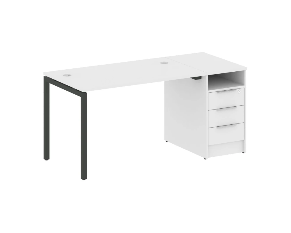 Рабочая станция с тумбой на П-образном м/к 1612x720x750 Метал Систем Куатро 4х4 / Metal System Quattro 4x4