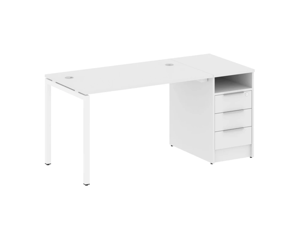 Рабочая станция с тумбой на П-образном м/к 1612x720x750 Метал Систем Куатро 4х4 / Metal System Quattro 4x4