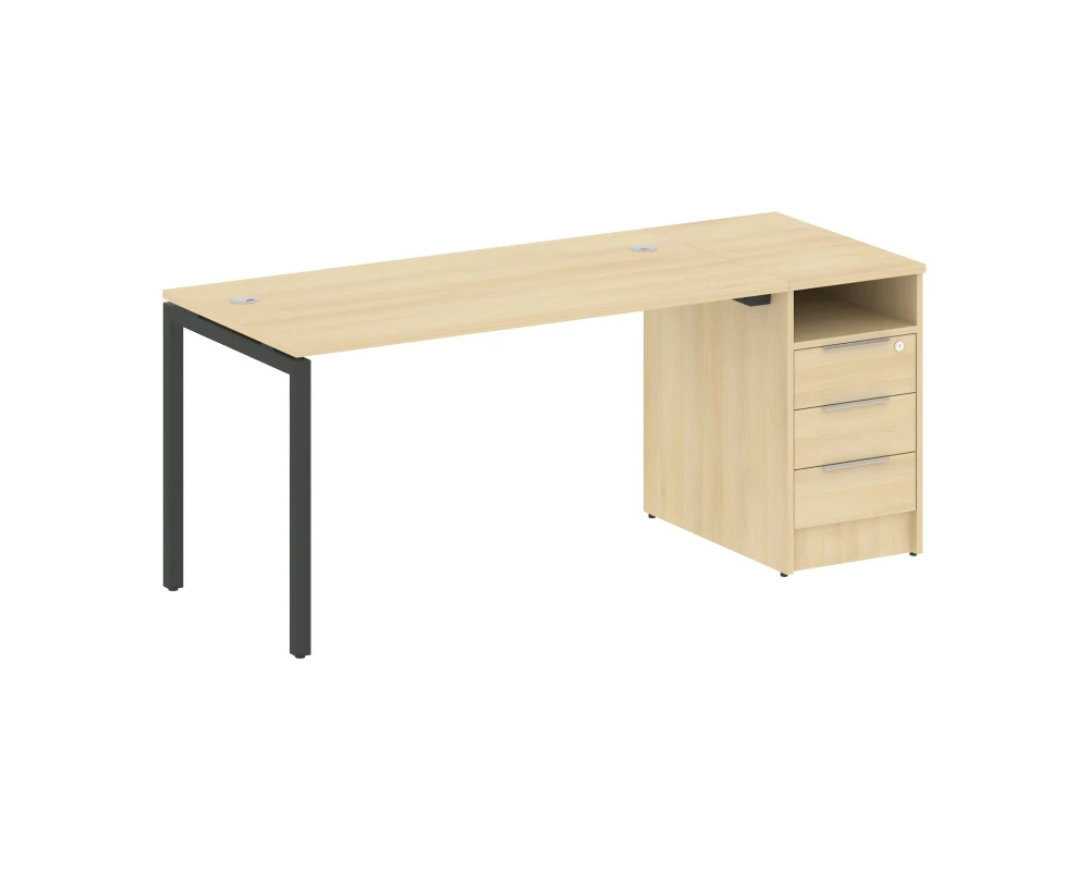 Рабочая станция с тумбой на П-образном м/к 1812x720x750 Метал Систем Куатро 4х4 / Metal System Quattro 4x4