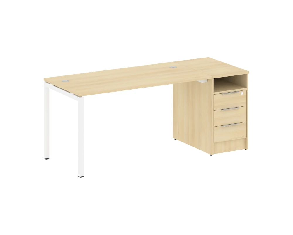 Рабочая станция с тумбой на П-образном м/к 1812x720x750 Метал Систем Куатро 4х4 / Metal System Quattro 4x4