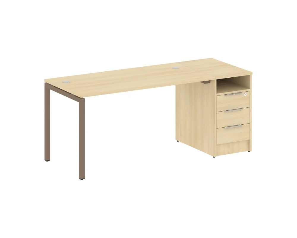 Рабочая станция с тумбой на П-образном м/к 1812x720x750 Метал Систем Куатро 4х4 / Metal System Quattro 4x4