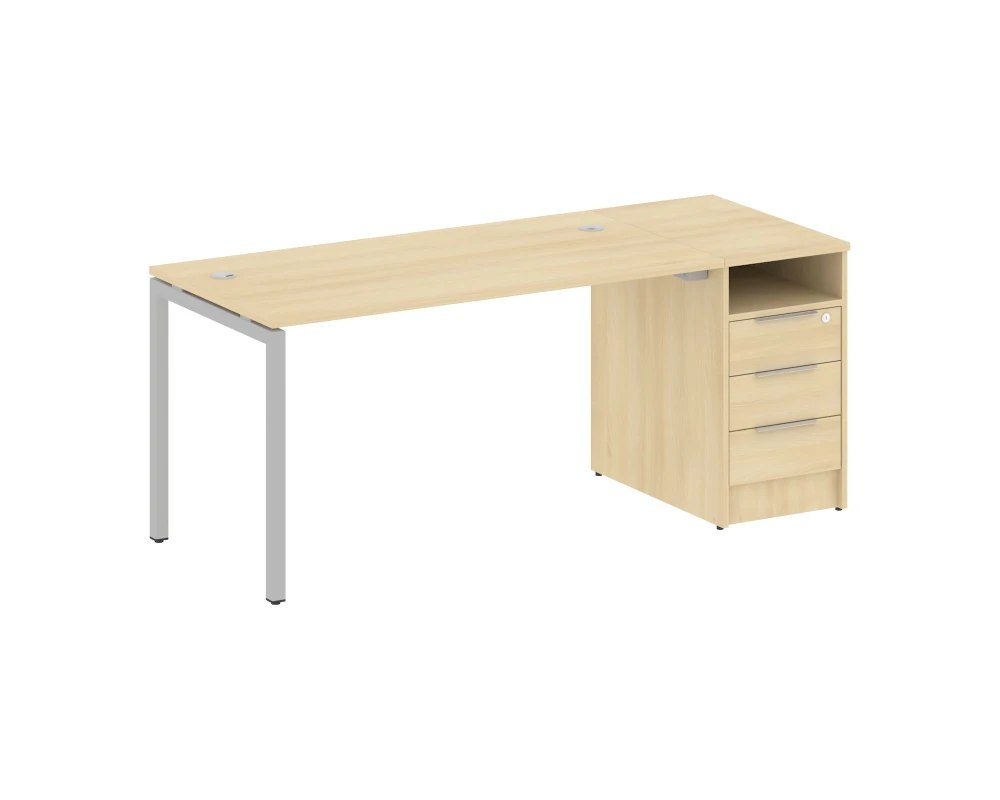 Рабочая станция с тумбой на П-образном м/к 1812x720x750 Метал Систем Куатро 4х4 / Metal System Quattro 4x4