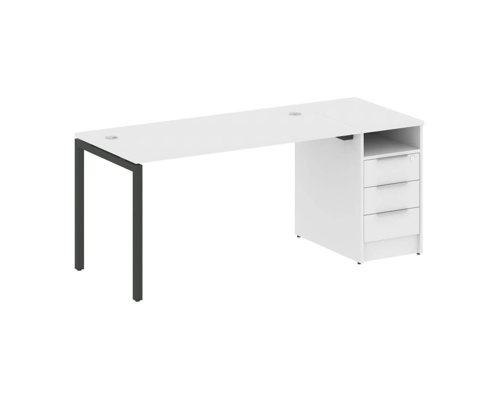 Рабочая станция с тумбой на П-образном м/к 1812x720x750 Метал Систем Куатро 4х4 / Metal System Quattro 4x4