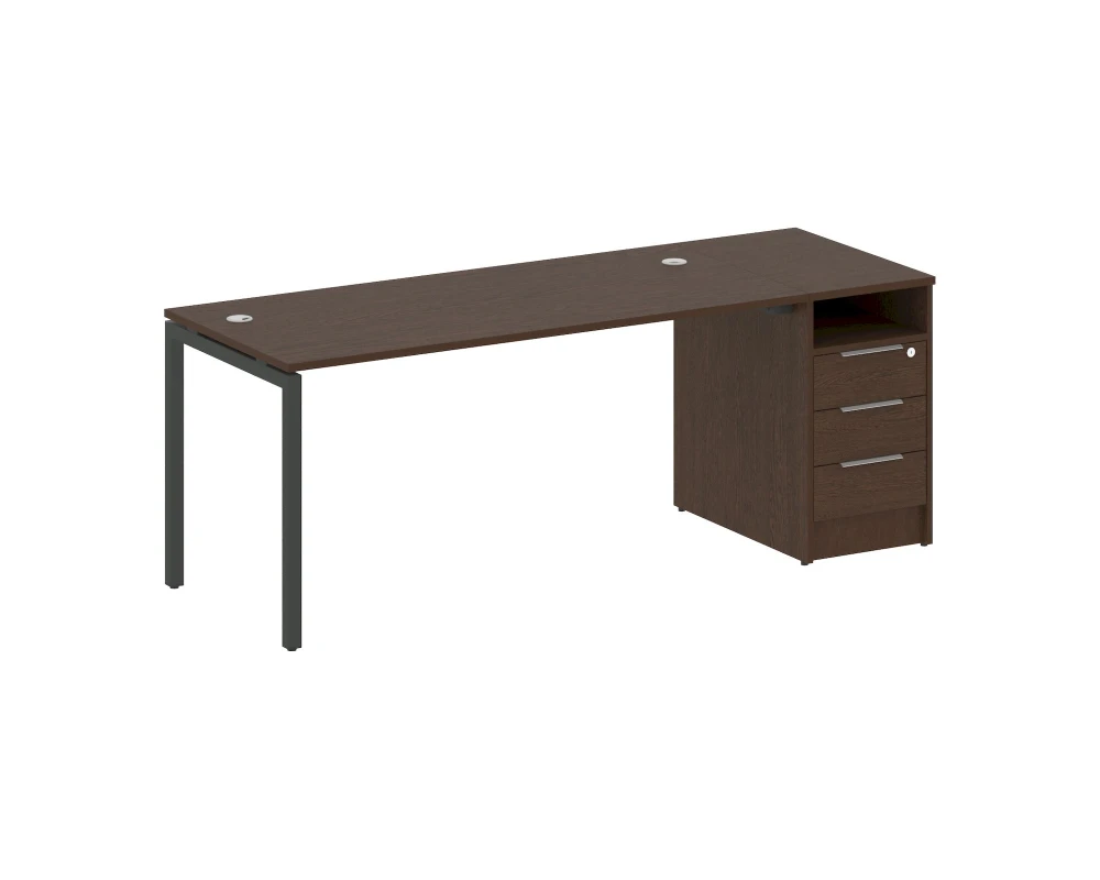 Рабочая станция с тумбой на П-образном м/к 2012x720x750 Метал Систем Куатро 4х4 / Metal System Quattro 4x4