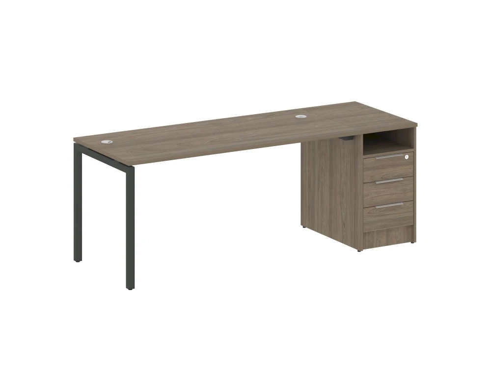 Рабочая станция с тумбой на П-образном м/к 2012x720x750 Метал Систем Куатро 4х4 / Metal System Quattro 4x4