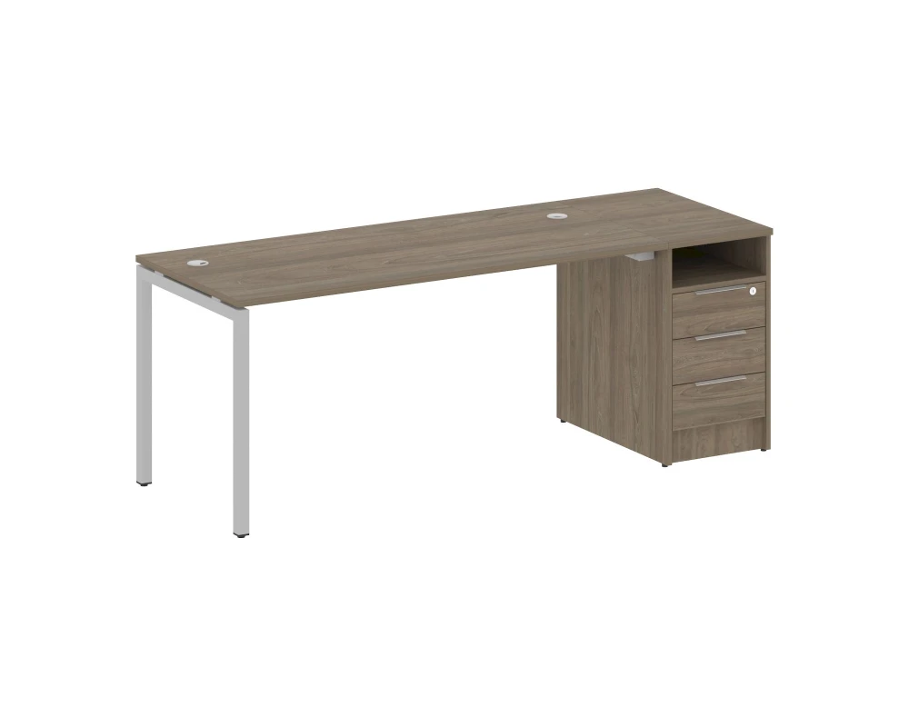 Рабочая станция с тумбой на П-образном м/к 2012x720x750 Метал Систем Куатро 4х4 / Metal System Quattro 4x4