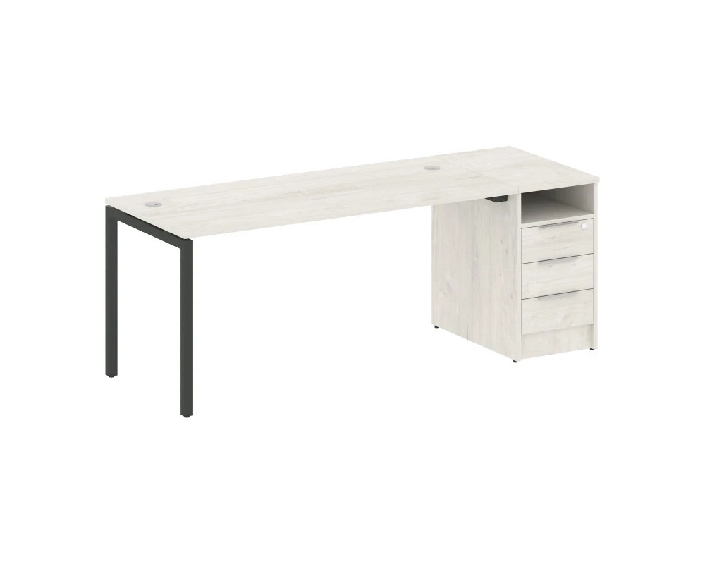 Рабочая станция с тумбой на П-образном м/к 2012x720x750 Метал Систем Куатро 4х4 / Metal System Quattro 4x4