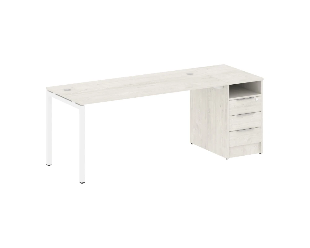 Рабочая станция с тумбой на П-образном м/к 2012x720x750 Метал Систем Куатро 4х4 / Metal System Quattro 4x4