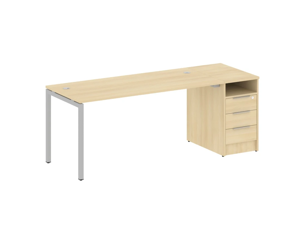 Рабочая станция с тумбой на П-образном м/к 2012x720x750 Метал Систем Куатро 4х4 / Metal System Quattro 4x4