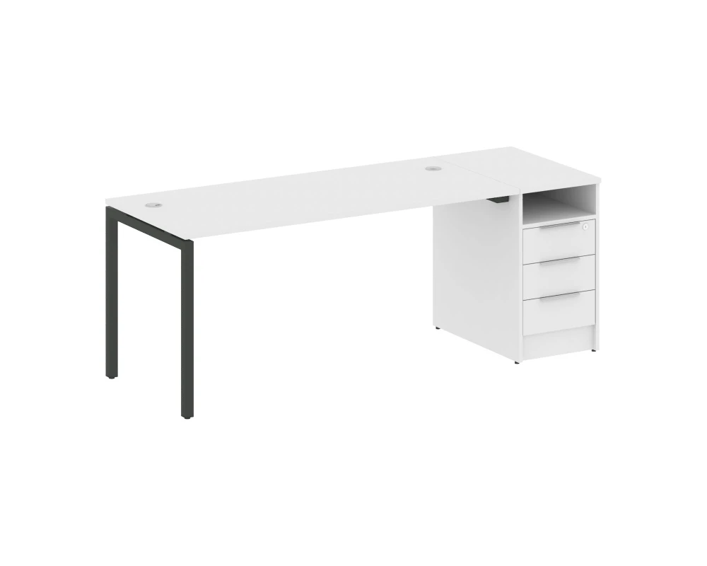 Рабочая станция с тумбой на П-образном м/к 2012x720x750 Метал Систем Куатро 4х4 / Metal System Quattro 4x4