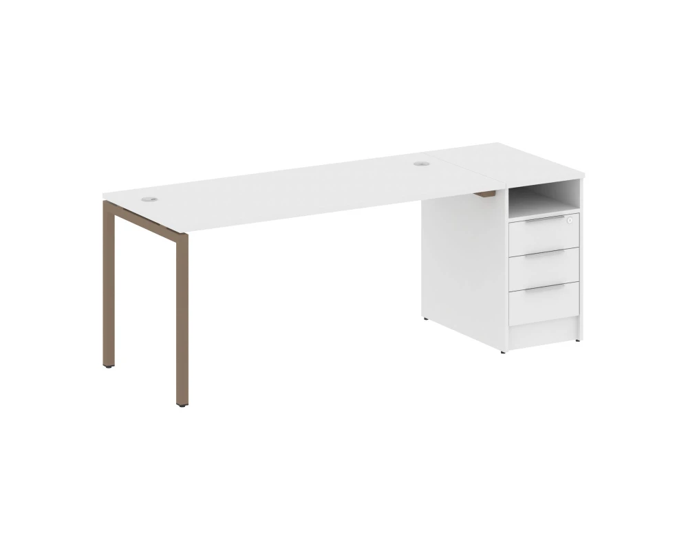 Рабочая станция с тумбой на П-образном м/к 2012x720x750 Метал Систем Куатро 4х4 / Metal System Quattro 4x4