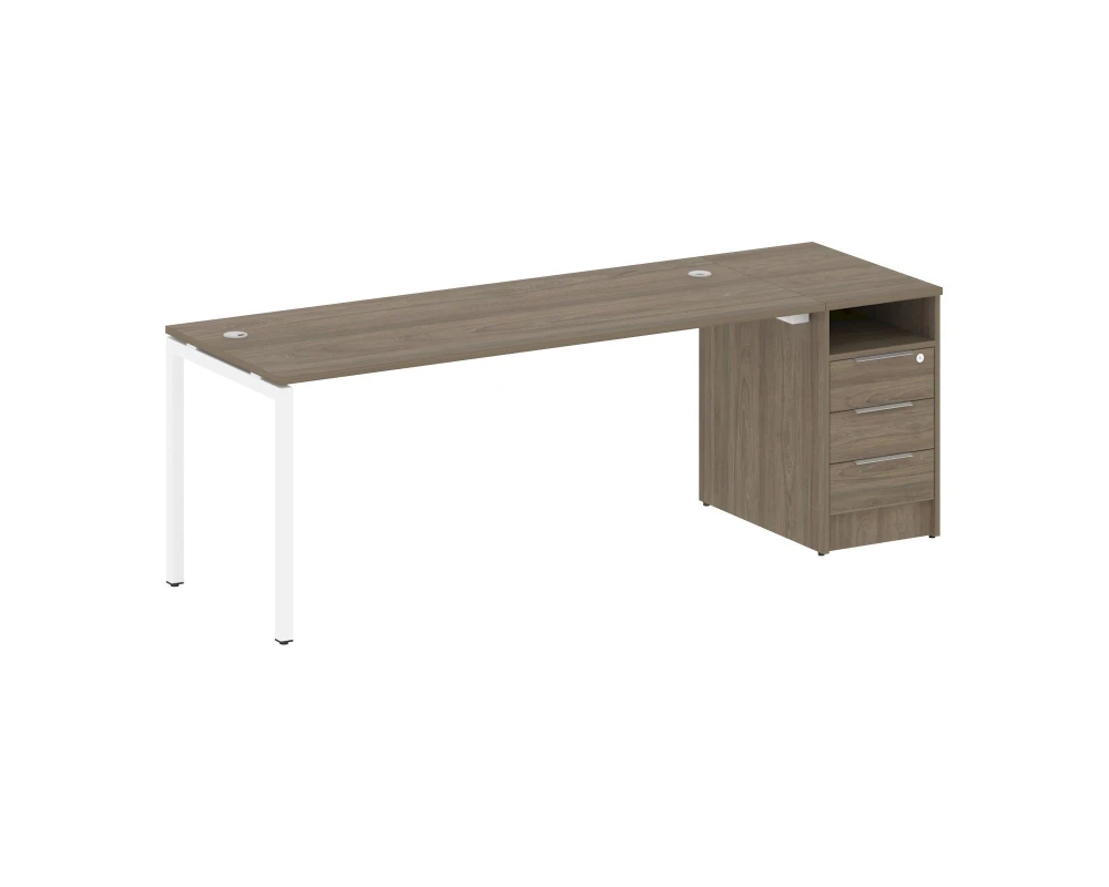 Рабочая станция с тумбой на П-образном м/к 2212x720x750 Метал Систем Куатро 4х4 / Metal System Quattro 4x4