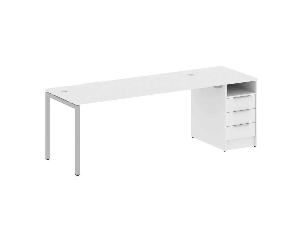 Рабочая станция с тумбой на П-образном м/к 2212x720x750 Метал Систем Куатро 4х4 / Metal System Quattro 4x4