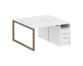 Рабочая станция с тумбой на О-образном м/к 1412x1475x750 Метал Систем Куатро 5x5 / Metal System Quattro 5x5 images